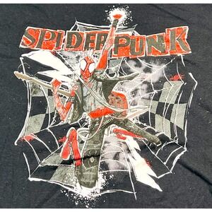 Marvel Spider-Man T Shirt Mens 2XL Black Spider-Punk Graphic Cotton Crew Neck